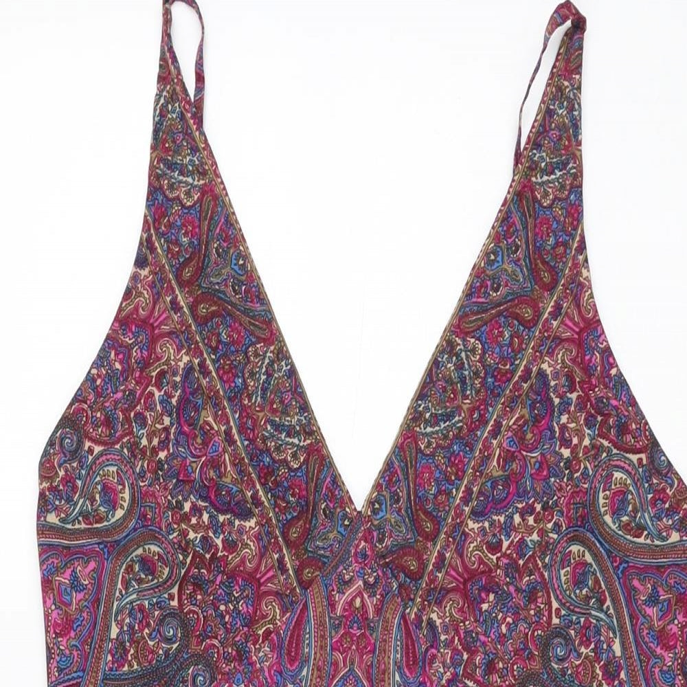 Namaste Womens Multicoloured Paisley Viscose Shift Size L V-Neck Pullover