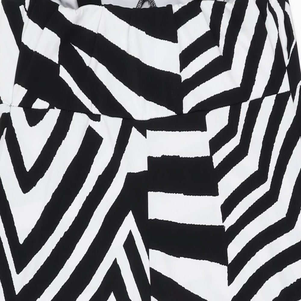 Kaleidoscope Womens White Geometric Polyester Shift Size 14 V-Neck Pullover