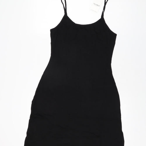Vlazom Womens Black Rayon Slip Dress Size M Scoop Neck Pullover