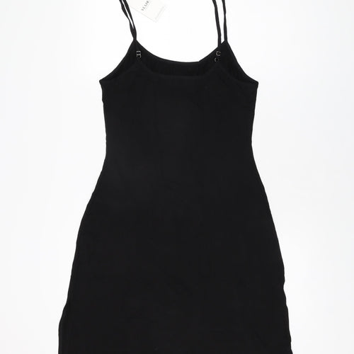 Vlazom Womens Black Rayon Slip Dress Size M Scoop Neck Pullover