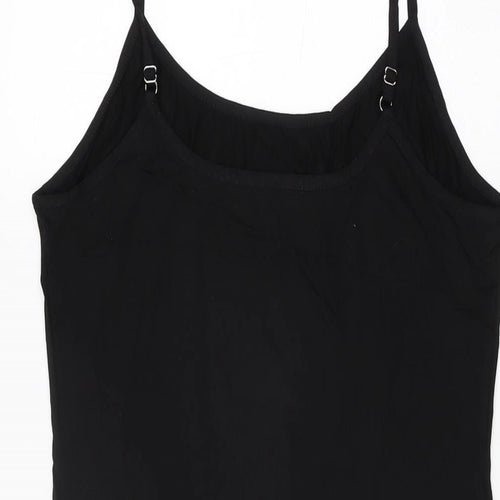 Vlazom Womens Black Rayon Slip Dress Size M Scoop Neck Pullover