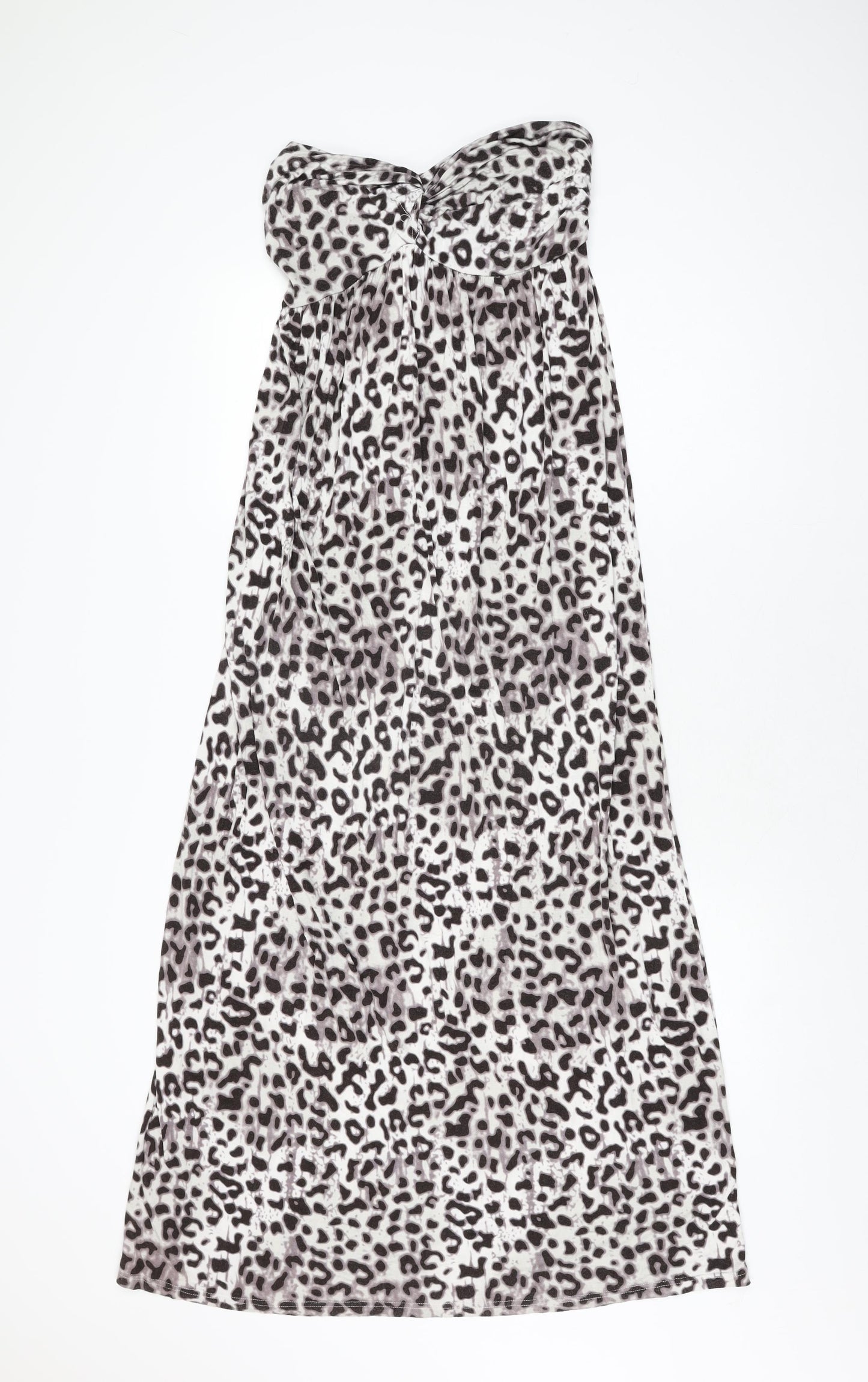 NEXT Womens White Geometric Viscose Maxi Size 14 Off the Shoulder Pullover