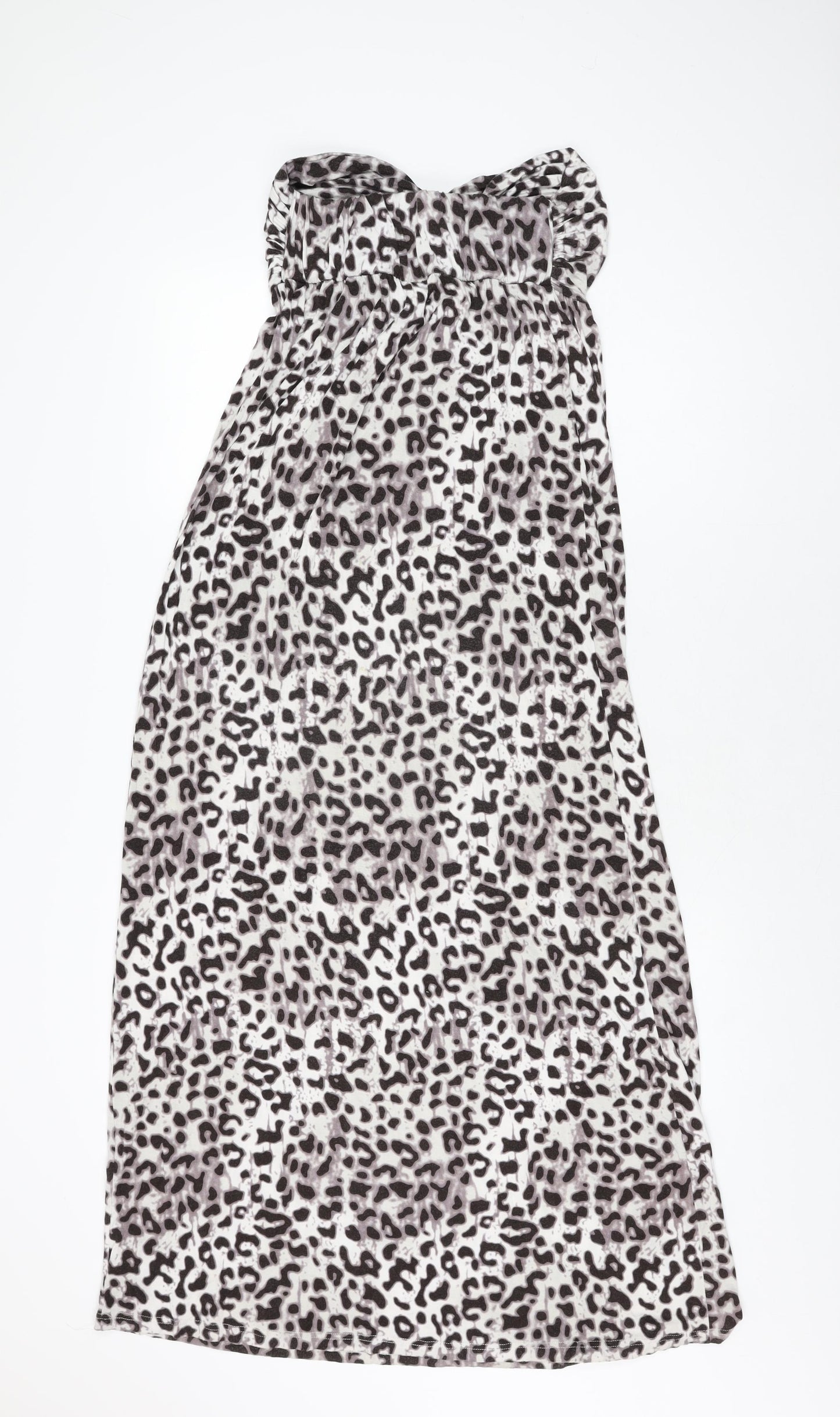 NEXT Womens White Geometric Viscose Maxi Size 14 Off the Shoulder Pullover