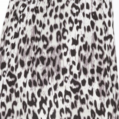 NEXT Womens White Geometric Viscose Maxi Size 14 Off the Shoulder Pullover
