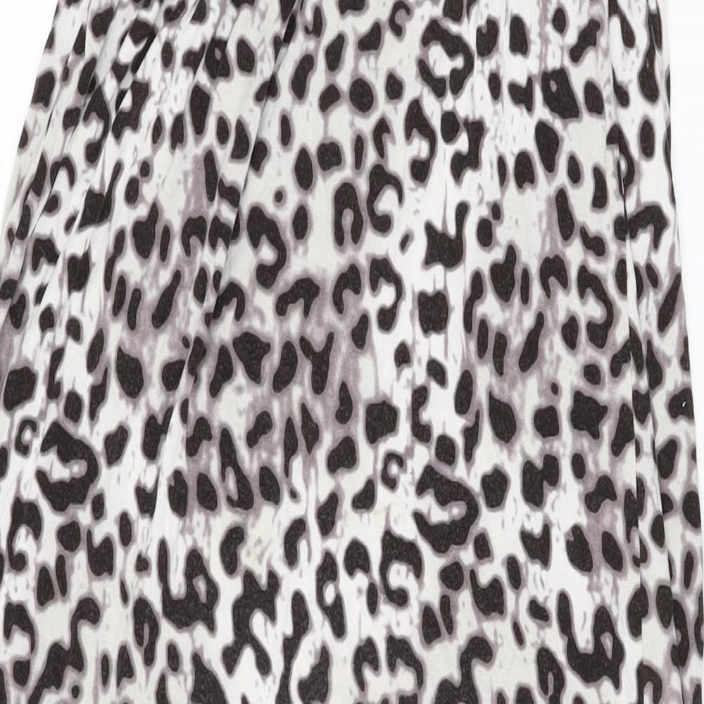 NEXT Womens White Geometric Viscose Maxi Size 14 Off the Shoulder Pullover