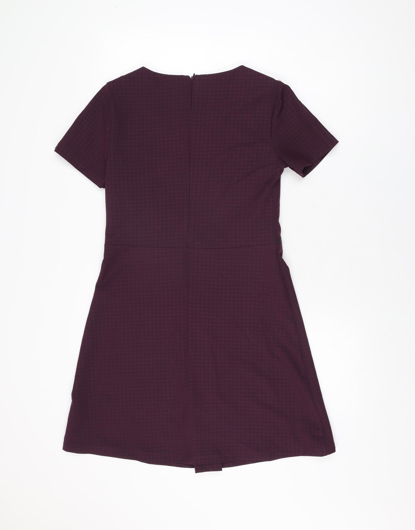 NEXT Womens Purple Polyester Shift Size 10 Round Neck Zip