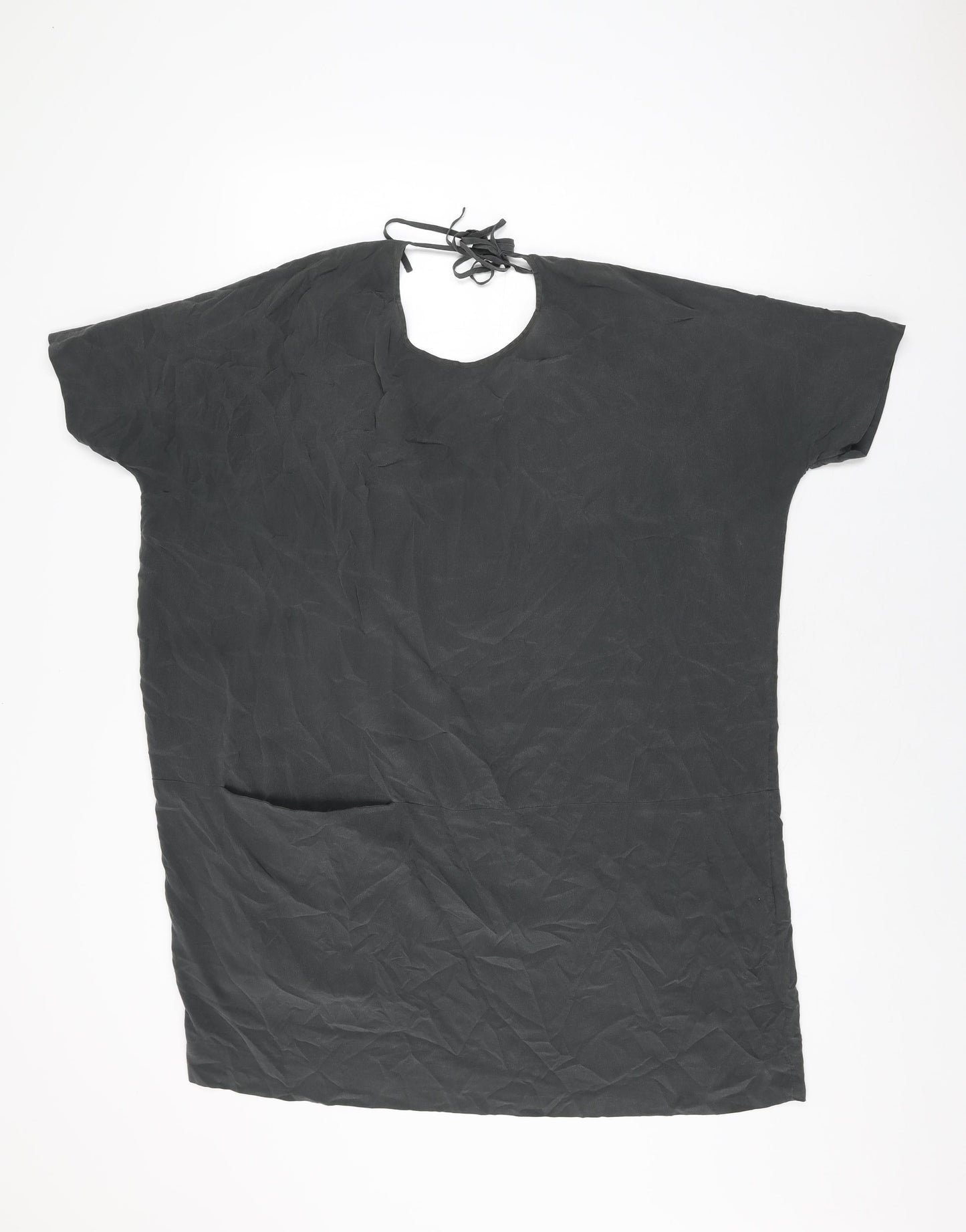 COS Womens Grey Silk Basic T-Shirt Size 12 Round Neck