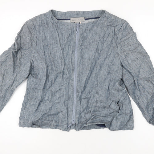 EVELIN BRANDT Womens Blue Jacket Size 10 Zip