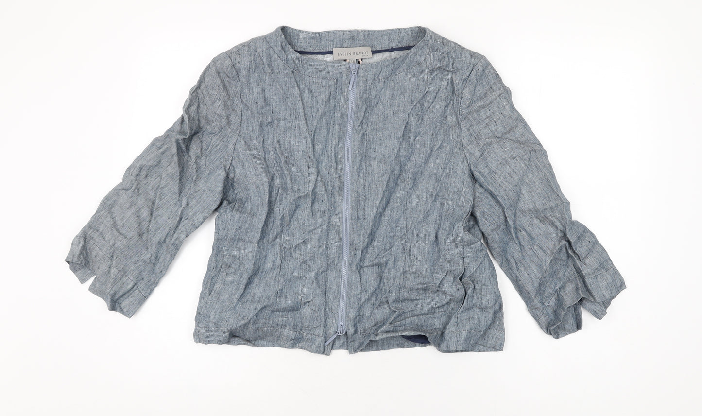 EVELIN BRANDT Womens Blue Jacket Size 10 Zip