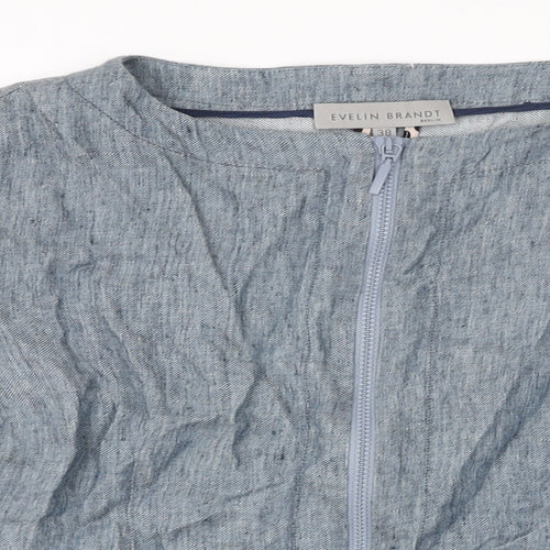 EVELIN BRANDT Womens Blue Jacket Size 10 Zip