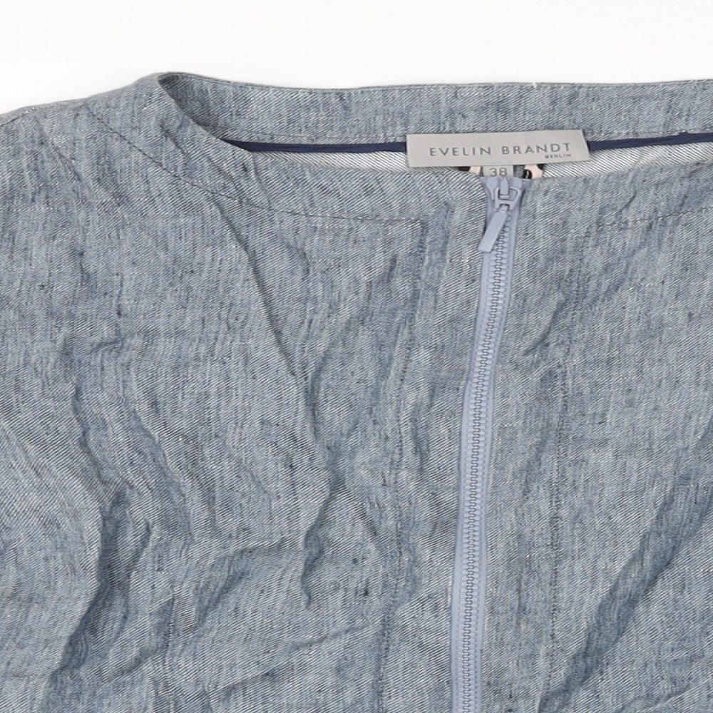 EVELIN BRANDT Womens Blue Jacket Size 10 Zip