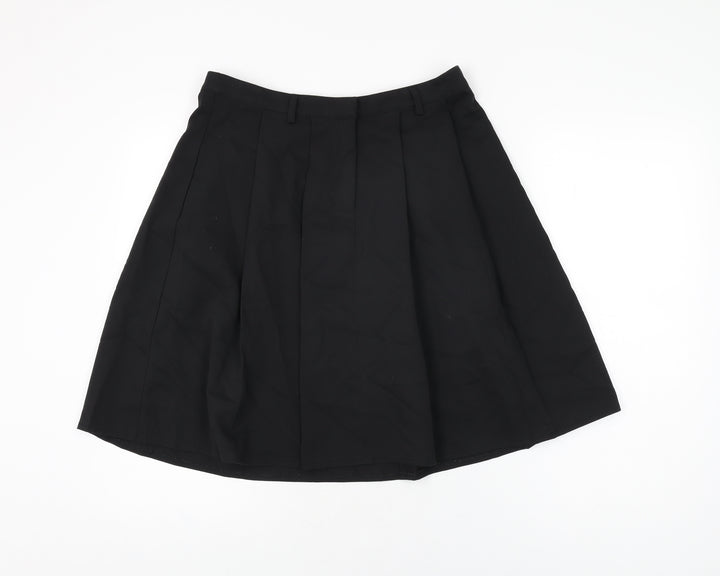 Motel Womens Black Polyester Skater Skirt Size S Zip