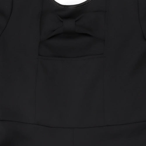 Definitions Womens Black Polyester Skater Dress Size 18 Round Neck Pullover