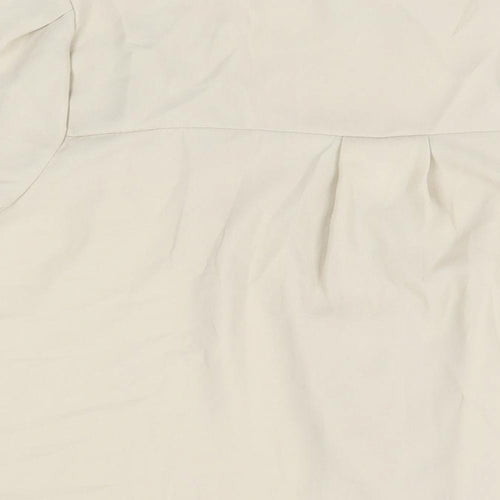 Boohoo Womens Beige Polyester Basic Blouse Size 8 V-Neck