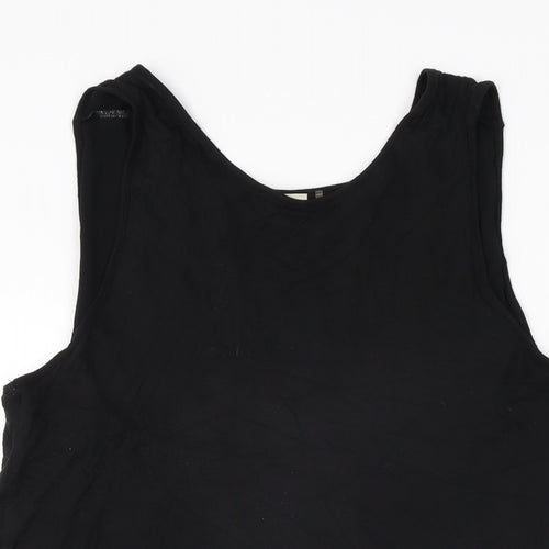 ecru Womens Black Polyester Basic T-Shirt Size L Round Neck