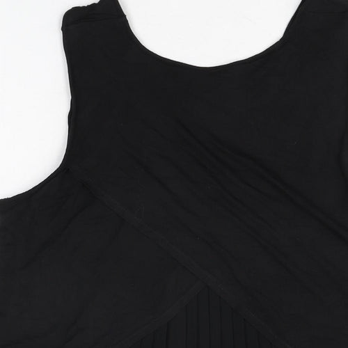 ecru Womens Black Polyester Basic T-Shirt Size L Round Neck
