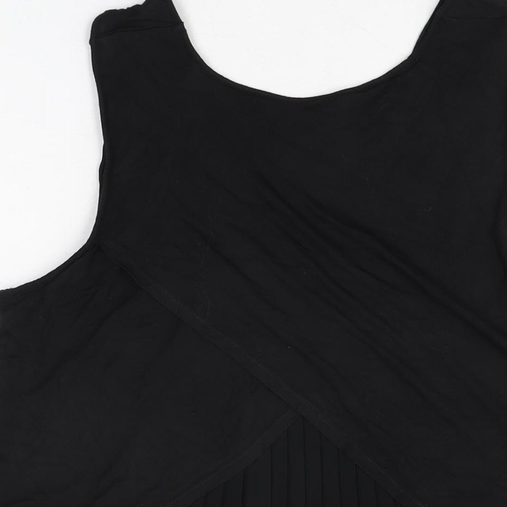 ecru Womens Black Polyester Basic T-Shirt Size L Round Neck