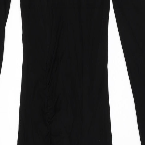 Zara Womens Black Viscose Maxi Size S High Neck Zip