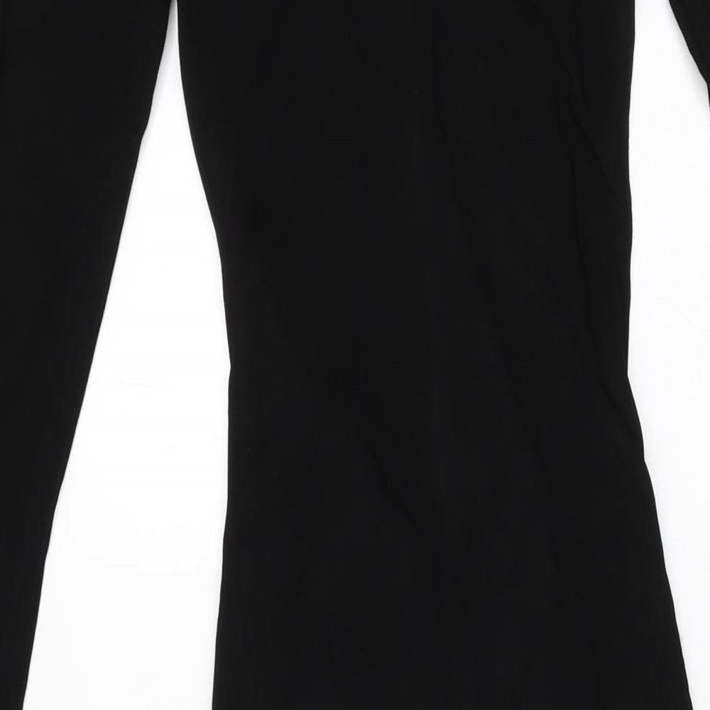 Zara Womens Black Viscose Maxi Size S High Neck Zip