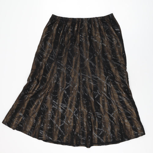 Noni B Womens Black Geometric Polyester Swing Skirt Size M