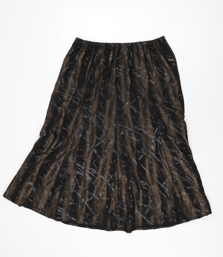 Noni B Womens Black Geometric Polyester Swing Skirt Size M