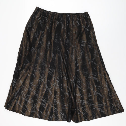 Noni B Womens Black Geometric Polyester Swing Skirt Size M