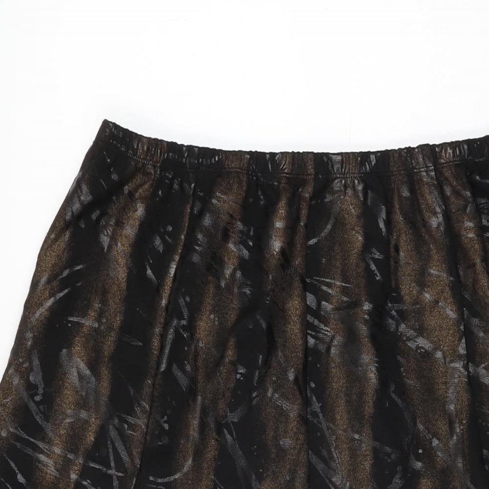 Noni B Womens Black Geometric Polyester Swing Skirt Size M
