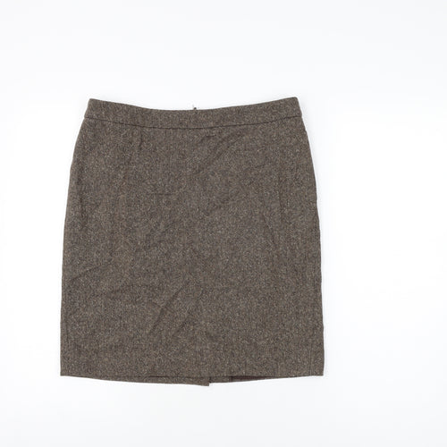 French Connection Womens Brown Polyester A-Line Skirt Size 10 Zip