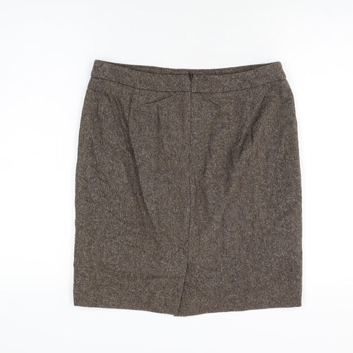 French Connection Womens Brown Polyester A-Line Skirt Size 10 Zip