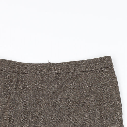 French Connection Womens Brown Polyester A-Line Skirt Size 10 Zip