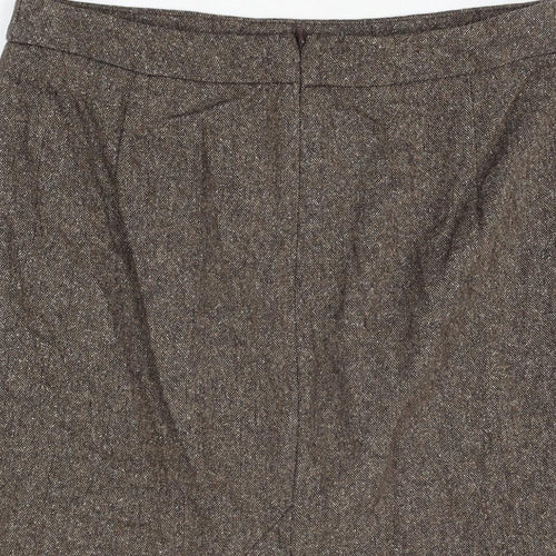French Connection Womens Brown Polyester A-Line Skirt Size 10 Zip