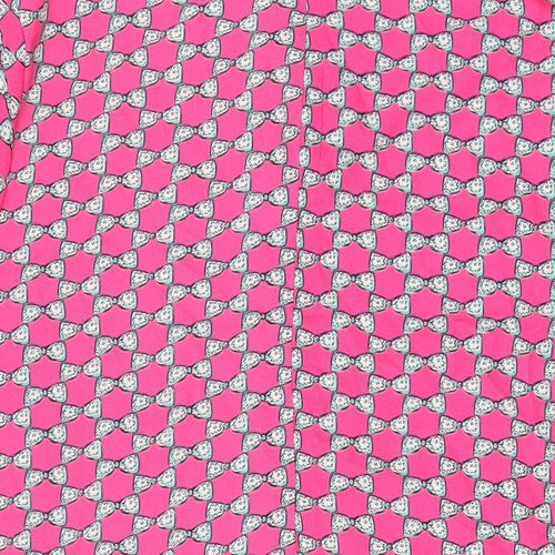 New Look Womens Pink Geometric Polyester Basic Blouse Size 24 Round Neck