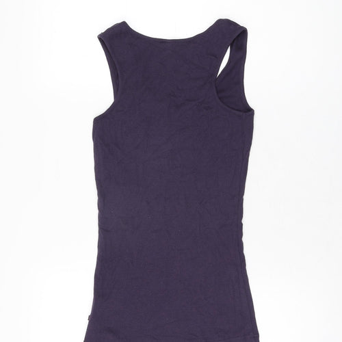 Sweaty Betty Womens Purple Cotton Basic Tank Size M Scoop Neck