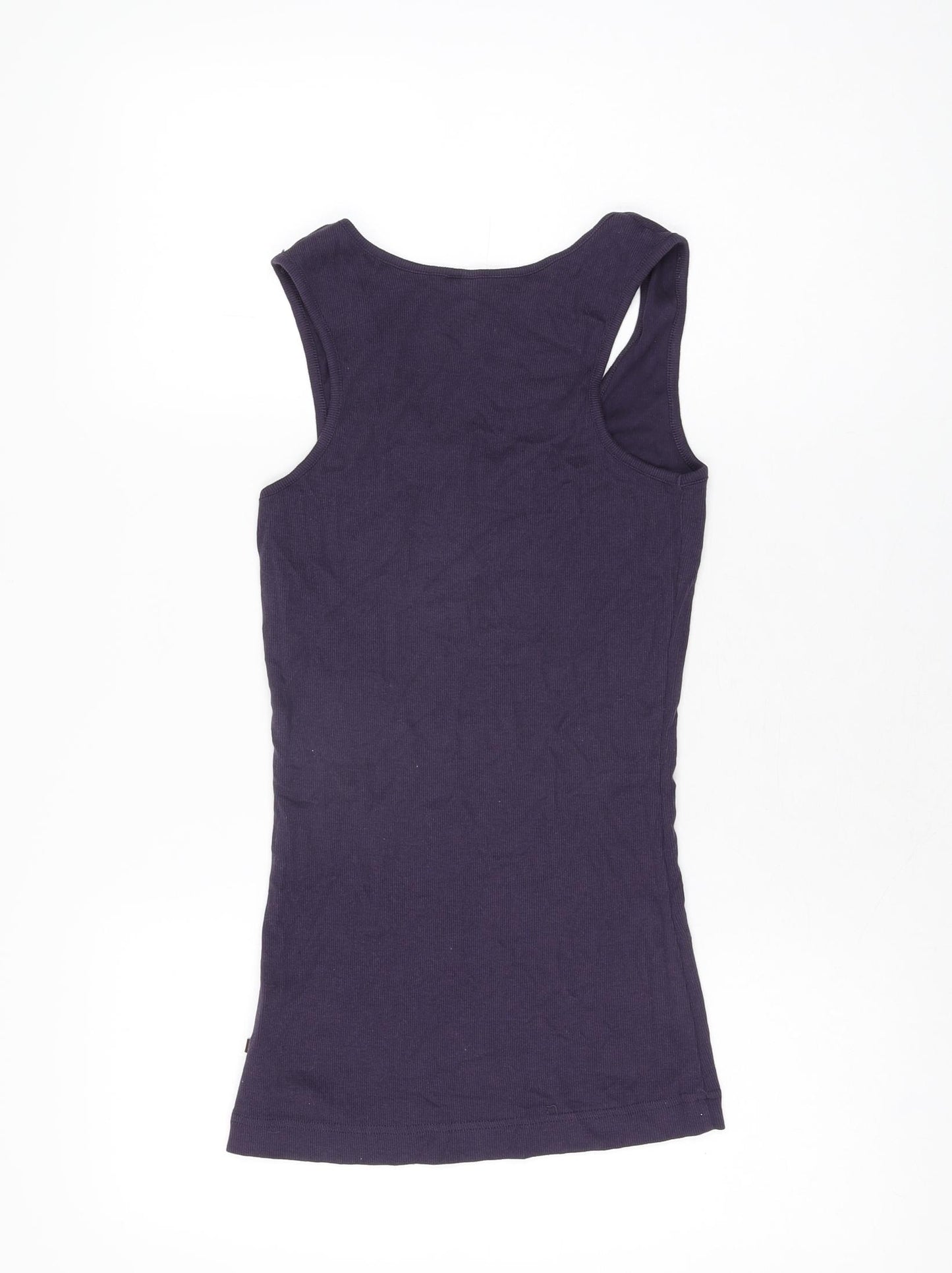Sweaty Betty Womens Purple Cotton Basic Tank Size M Scoop Neck