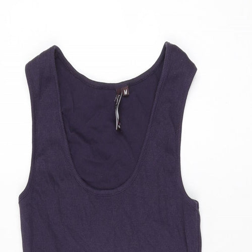 Sweaty Betty Womens Purple Cotton Basic Tank Size M Scoop Neck