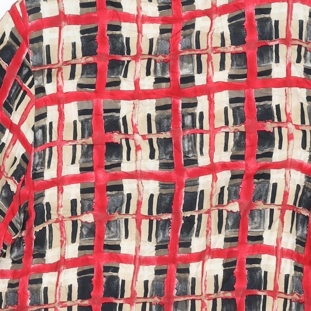 TOD BARRY Womens Multicoloured Geometric Viscose Basic Button-Up Size 16 V-Neck