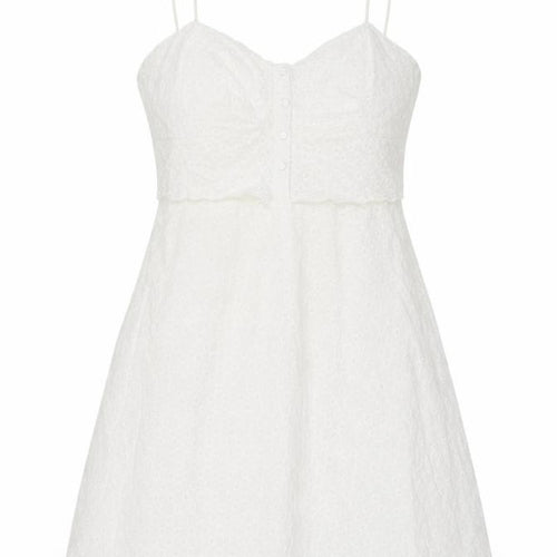 Topshop Womens White Geometric Cotton Skater Dress Size 12 V-Neck Zip