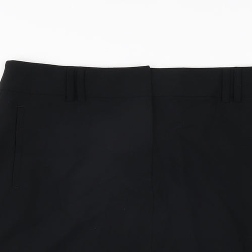 Marks and Spencer Womens Black Polyester Straight & Pencil Skirt Size 14 Zip