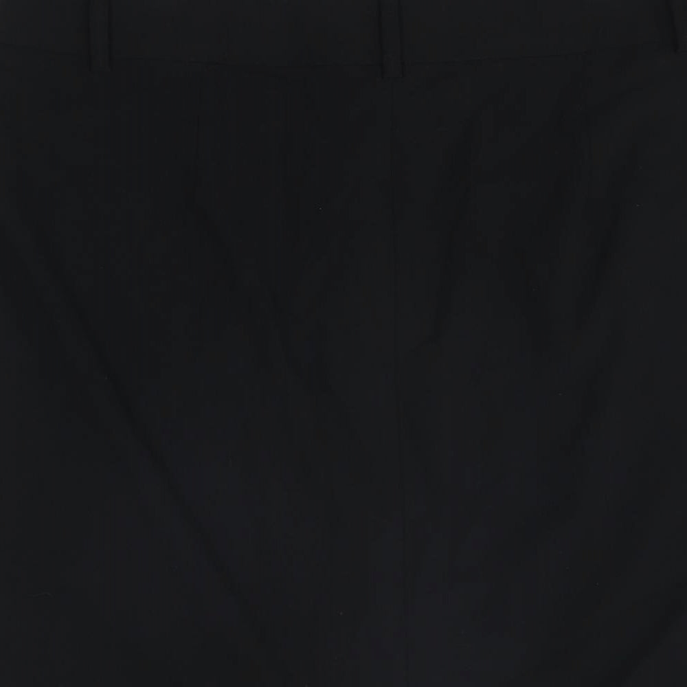 Marks and Spencer Womens Black Polyester Straight & Pencil Skirt Size 14 Zip