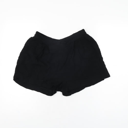 H&M Womens Black Viscose Basic Shorts Size 10 L3 in Regular Pull On