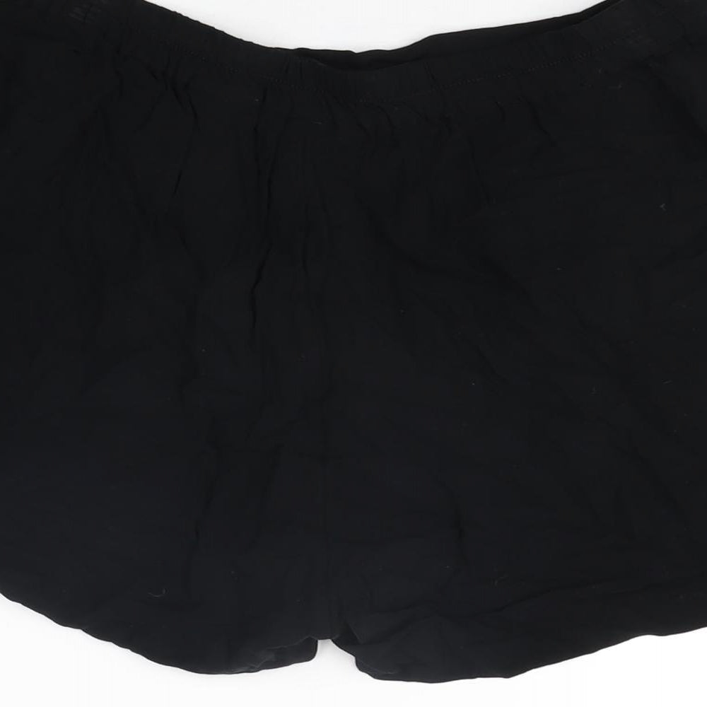 H&M Womens Black Viscose Basic Shorts Size 10 L3 in Regular Pull On