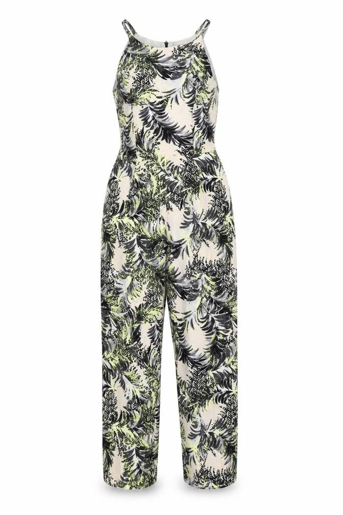 Miss Selfridge Womens Ivory Geometric Polyester Jumpsuit One-Piece Size 12 L29 in Zip