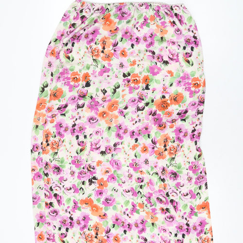 Topshop Womens Multicoloured Floral Polyester Swing Skirt Size 14
