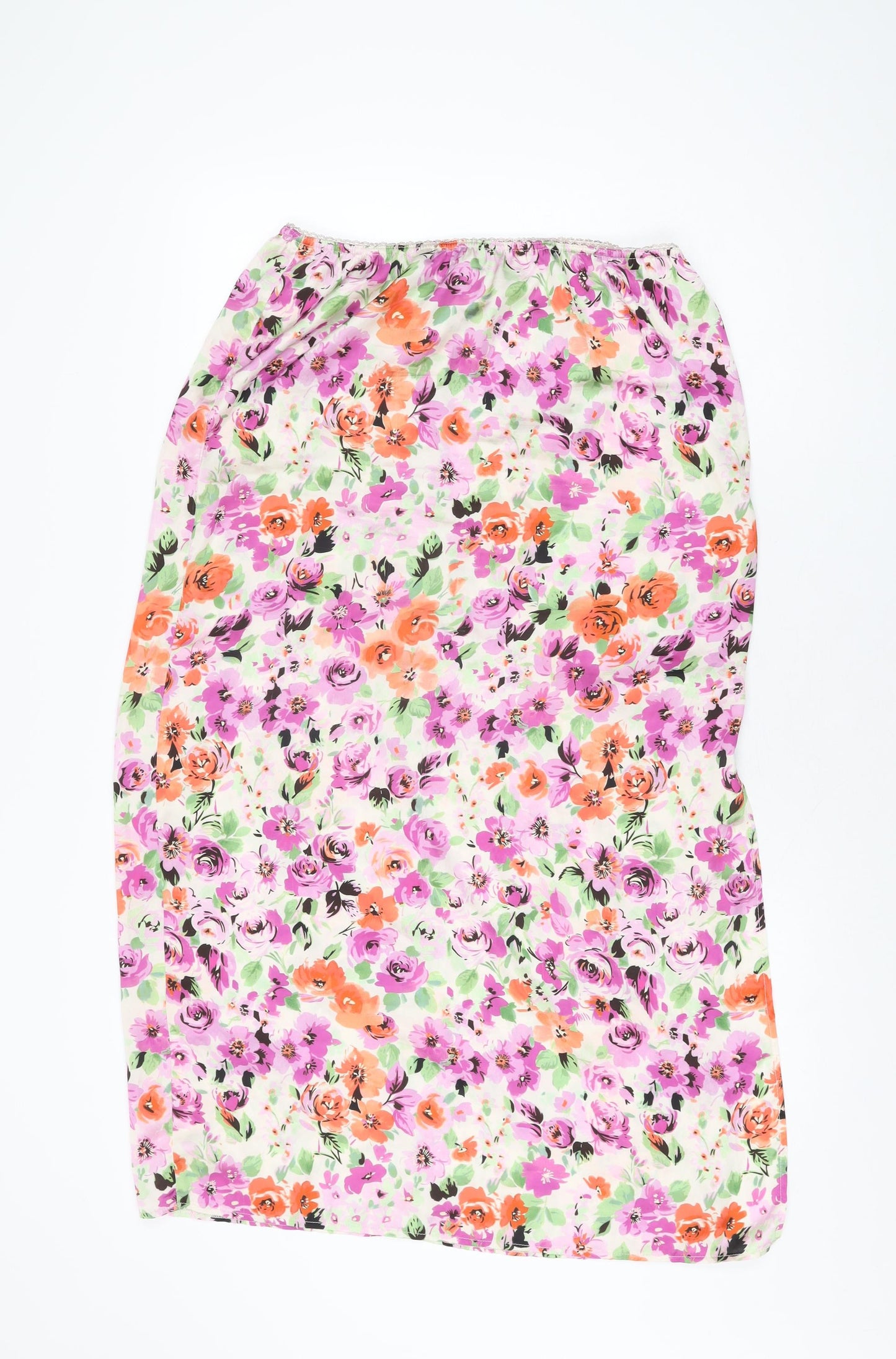Topshop Womens Multicoloured Floral Polyester Swing Skirt Size 14