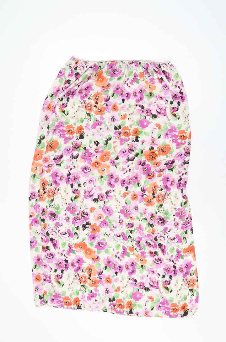 Topshop Womens Multicoloured Floral Polyester Swing Skirt Size 14