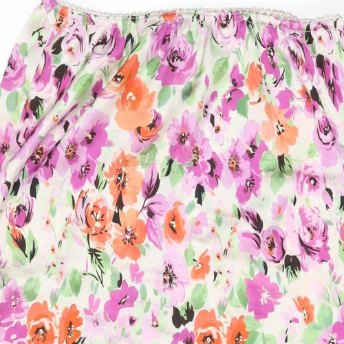 Topshop Womens Multicoloured Floral Polyester Swing Skirt Size 14