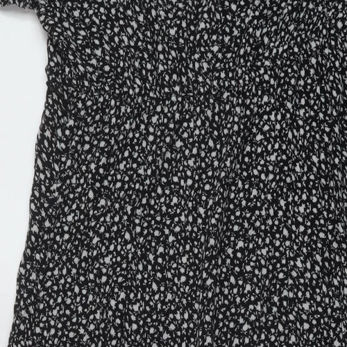 Dorothy Perkins Womens Black Geometric Viscose A-Line Size 14 Square Neck Pullover