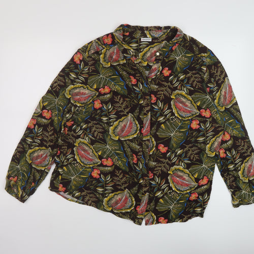 Damart Womens Multicoloured Floral Viscose Basic Blouse Size 22 Collared