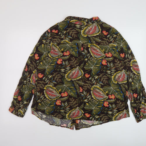 Damart Womens Multicoloured Floral Viscose Basic Blouse Size 22 Collared