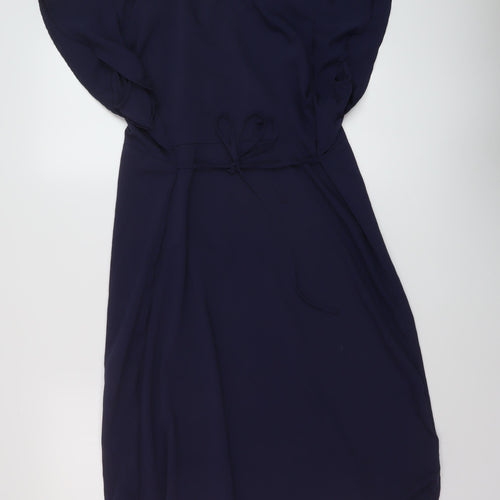 Marks and Spencer Womens Blue Polyester A-Line Size 18 Round Neck Pullover